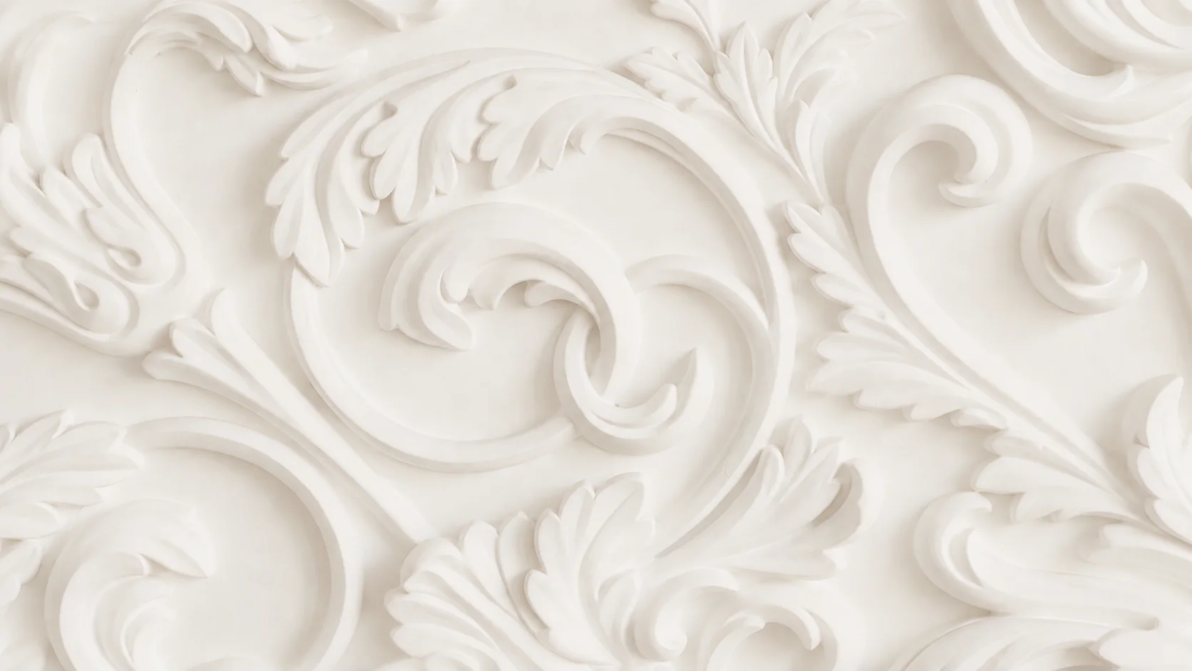 White decorative plasterwork