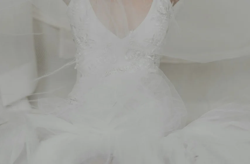 Soft detail of a wedding dress